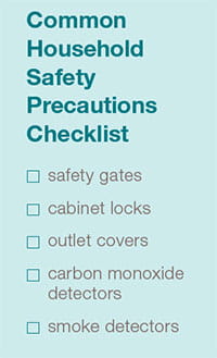Common household safety precautions checklist.
